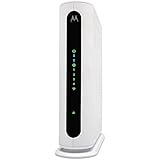 Motorola 8x4 Cable Modem + Wi-Fi N300 GigE Router, WHITE Model MG7310, 343Mbps DOCSIS 3.0, Certified by Comcast, Charter Spectrum, Time Warner, Cox, BrightHouse, More