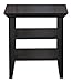 SIMPLIHOME Acadian SOLID WOOD 19 inch wide Square Rustic Contemporary End Side Table in Black with Storage, 2 Shelves, for the Living Room and Bedroom