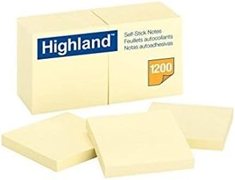 Highland Notes, 3 x 3-Inches, Yellow, 12-Pads/Pack - Pack of 2