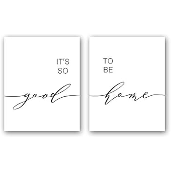 Unframed It's So Good & to Be Home Quote Art Print Warm Family Painting,Set of 2(8''x10'') Canvas Inspirational Typography Picture Poster for Living Room Bedroom Home Decor