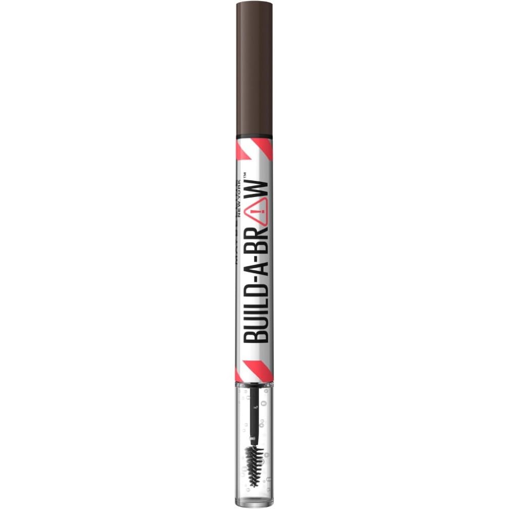 Maybelline New York, Build A Brow: 2 in 1 Brow Pen + Sealing Gel, Real-looking, Fuller Brows, Waterproof, Sweat- & Smudge-resistant, 24H Wear, Vegan Formula, Shade 260: Deep Brown — image 1