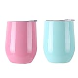 Baring 2 Pack Stainless Steel Wine Glasses, 9 OZ Vacuum Custom U - Type Heat Preservation Cup Great for Red Wine, Cocktail, Liquors and Nonalcoholic Beverages (color 5)