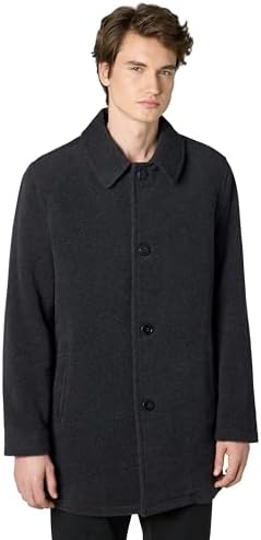 Cole Haan Wool Melton Stand Collar Jacket With Patch Pockets Black