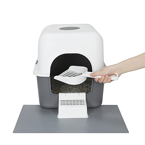Cat Litter Box with Lid,Top Entry Kitty Sifting Litter Box Kitten Toilet for 10lb Cats,Enclosure