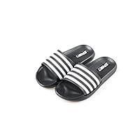 Ku-lee Kids Lightweight Slide Sandals- Wearproof Slides Sandals Shoes for Indoor or Outdoor-Flexible House Slipper Sport Slides for Boys Girls Black