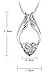 Fashion White Rhodium Plated Heart White Synthetic Stone Angel Wings Pendant with Free 18