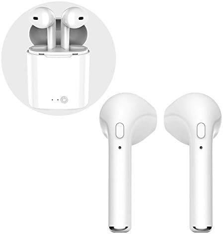 Bluetooth Earbuds True Wireless Stereo Earphone V4.2 +EDR Sports Headphone Sweat Proof with Noise Cancelling and Charging Case Fit for iPhone X/8/8+/7/7+/6/6s plus Samsung Galaxy S8/S8+,S9 (white)