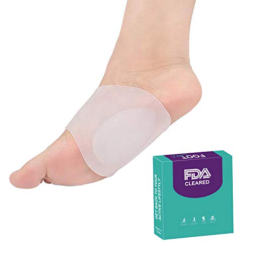 Arch Supports for Plantar Fasciitis - Soft Silicone Clear Reusable Arch Sleeves for Flat Foot Pain Relief Support Cushioned Arch and Heel Spurs for Men and Women