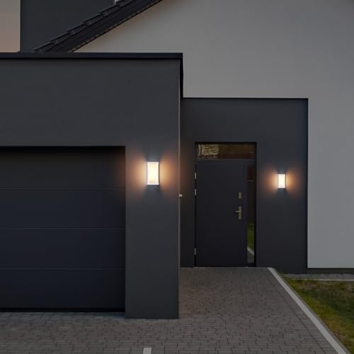 Klighten 2 pieces E27 outdoor wall lamp, IP65 wall lamp, maximum power 60W aluminium wall lamp, suitable for indoor outdoor (without bulb), white