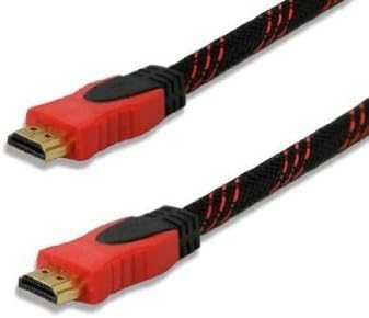 Aurum Cables High Speed HDMI Cable, 1080p (Full HD) Supports 3D - Audio Return Channel - 4Kx2K - 1440p - 1080p - Blu-Ray - PS3 - XBox 360 HDMI to HDMI (6ft Red &amp; Black with Stylish Braided Finish Cable)