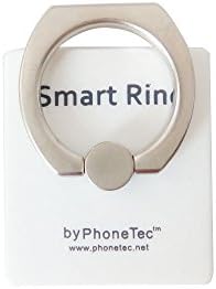 PhoneTec Smart Ring Universal Kickstand/Ring Stand/Car Mount + 360 Degree Rotating + Anti Drop for for iPhone, iPad, iPod, Touch, Samsung Galaxy Note Tab, Nexus, LG, Etc Cell Phone and Tablets(White)