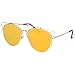 VIVIENFANG Technologic Crossbar Flat Lens Aviator Sunglasses Mirrored Lens Cateye Shades 86472