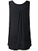 Lanmo Women Sleeveless Shirt Summer Plus Size Tank Top Viscose Black Loose Vest