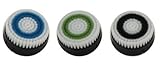Erisonic Brush Heads Replacement for Facial Cleansing, Compatible with Erisonic Pro, 3 Count - Black, Sensitive Skin Brush Head, Deep Pore Skin Brush Head, Normal Skin Brush Head,