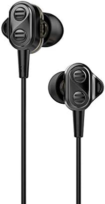 Uiisii DT800 Hybrid Balanced Armature Wired Headset Hi-Res Earphones with Mic Compatible for Smart Phones & Tablet with 3.5mm Jack Black