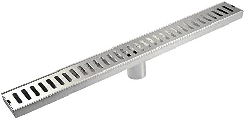 23.62in Rectangular Recessed Bathroom Floor Drain With 304 Stainless Steel Removable Cover (60cm)