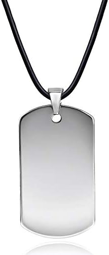 Tsukiyo ネックレス メンズ アクセサリー タングステン ミリタリータグ 鏡面仕上げ プレゼント ギフト 贈り物 Puレザー