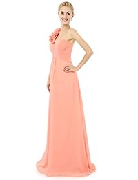 Dressy Nueva Estrella un hombro dama gasa vestidos de larga noche fiesta