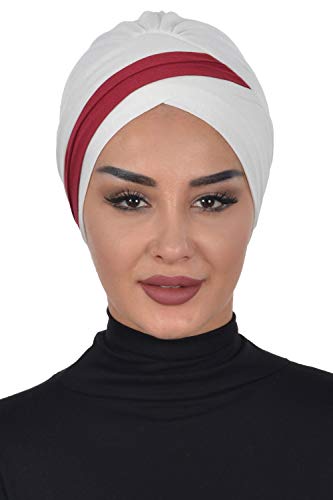 Instant Turban Cotton Scarf Head Wrap Cancer Chemo Headwear Two Color Ivory
