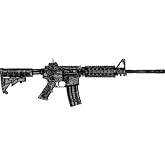 ION Graphics AR-15 Silhouette Vinyl Magnet - Minimalist Gun-Themed Decorative Magnet - 6 x 1.9 Inch, 1 Count, Made in USA