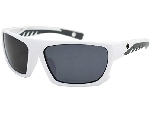 Filthy Anglers Castaic Polarized Sports Fishing Sunglasses UV Protection :: White frame Black Lenses