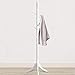 Vlush Free Standing Coat Rack, 8 Hooks Wooden Coat Hat Tree Coat Hanger Holder Enterway Hall Tree with Solid Rubber Wood Base for Coat, Hat, Clothes, Scarves, Handbags, Umbrella-White