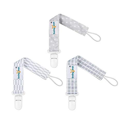 Babygoal Neutral Pacifier Clips, 6 Pack Binky Paci Holder and Leash for