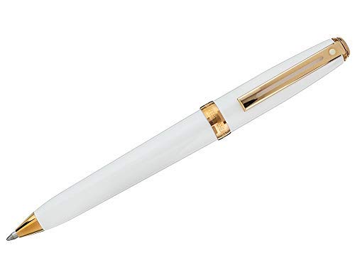 A. T. Cross Ball Pen Prelude Glossy White Rose Gold Fixtures