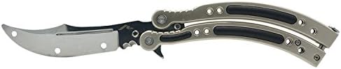 Rhingo Training Butterfly Knife Balisong Dull Unsharpened Blade (Chrome)