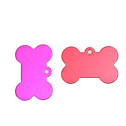 Monrocco 20pcs Aluminum Alloy Pet ID Tag Bone Shape Double Sided Dog Cat Pet Name Phone Number Tag (Random Color)