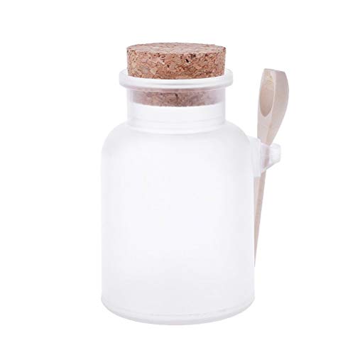 Download Amazon Com 100ml 200ml 300ml Scrub Bath Salt Abs Bottle With Wooden Lid Spoon Cork Storage Stopper Bottle Frosted Seal Jar Home Bathroom Size 200ml Beauty