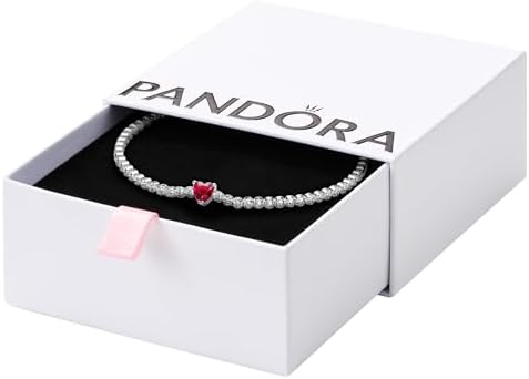 Amazon.com: PANDORA Moments Sparkling Heart Clasp Snake Chain 