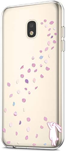 ikasus Case for Galaxy J7 Pro 2017,Clear Art Panited Design Soft TPU Ultra-Thin Transparent Flexible Soft Rubber Gel TPU Protective Case Cover for Galaxy J7 Pro 2017 Case,Cherry blossom rabbit