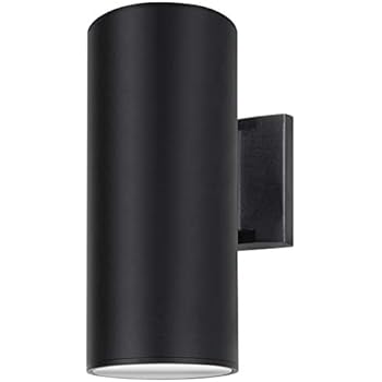 Outdoor Wall Light, ZUUKOLE Exterior Lighting - ETL Listed, Die-Casting Aluminum Waterproof Wall Mount Cylinder Design - Up Down Light Fixture for Porch, Backyard and Patio (Black)