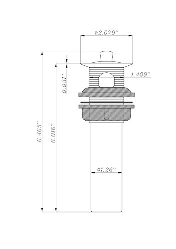 Dura Faucet (DF-PU200-BQ RV Bathroom Sink Drain Pop-Up No Overflow (Bisque Parchment) - Thumbnail 2