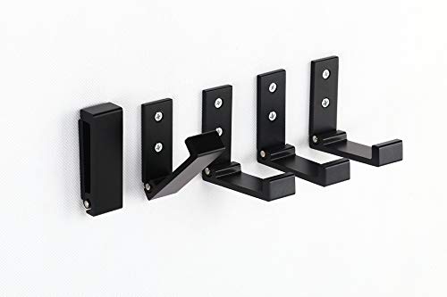 Foldable Adhesive Hooks,Heavy Duty Wall Hooks Zn Cu Alloy Ultra Strong Waterproof Hanger for Robe, Coat, Towel, Keys, Bags, Home, Kitchen, Bathroom (Set of 5) (Black)