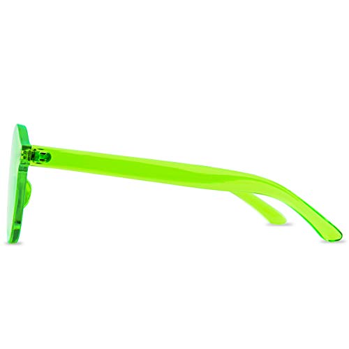 One Piece Rimless Sunglasses Transparent Candy Color Tinted Eyewear - Thumbnail 2