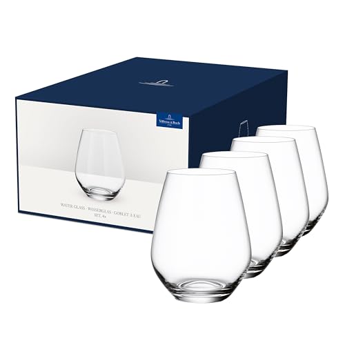Villeroy & Boch – Ovid Water Glass Set 4 Pieces 420 ml, Dishwasher Safe, Cold Drink Glasses, Juice Glasses, Drinkware, Crystal Glass