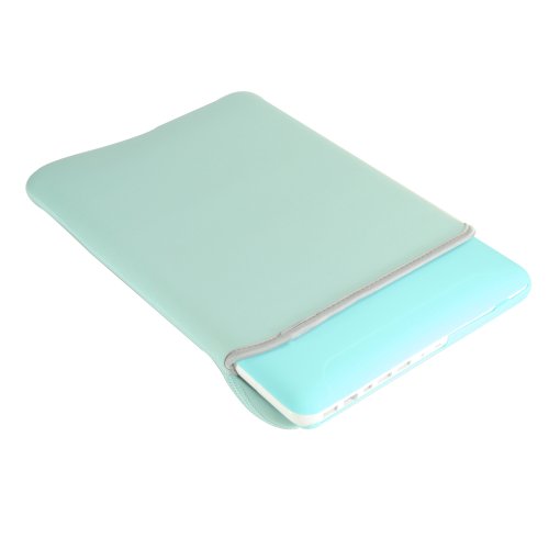 TOP CASE - 5 in 1 Bundle Rubberized Hard Case, Keyboard Cover, Screen Protector, Sleeve Bag and Mouse Compatible with Apple MacBook Air 11" A1370 and A1465 - Hot Blue - Thumbnail 5