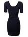 Tom's Ware Cotton Slim Fitted Scoop Neck Dress TWFR049-BLACK-US S/M ( ASIAN SIZE M)