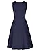 KILIG Women's Casual V Neck Solid Sundresses Aline Sleeveless Summer Midi Dress with Pocket (B3-Navy, X-Large)