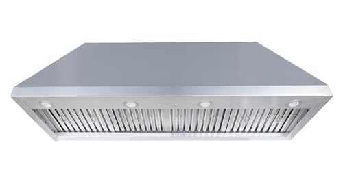 54-inch Range Hood Insert, CT Copper Tailor Built-In Vent Hood Ducted with 4-Speed Fan, 1260 CFM, LED Light, Dishwasher-safe Baffle Filter, in Stainless Steel