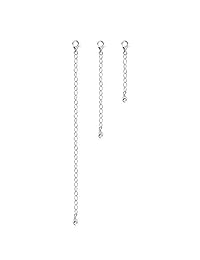Juego de cadena extensora de plata esterlina para collar, brazalete, pulsera de tobillo, de 1, 2 y 4 pulgadas