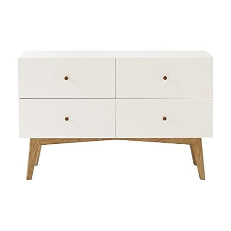 Afydecor Modern Dresser with Chic Wooden Knobs -White