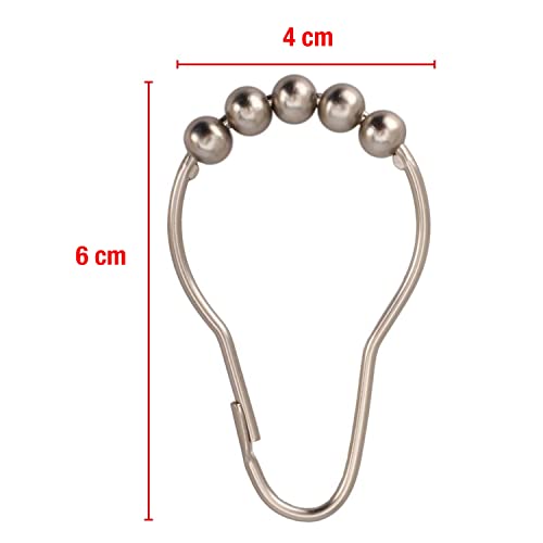 2lbDepot Shower Curtain Rings Hooks Brushed Nickel Finish Premium