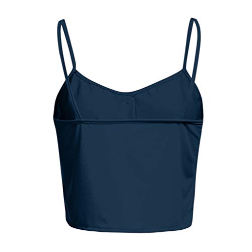 YKARITIANNA Women's Summer Casual Solid Sleeveless Design Buttons Shirt Tank Top Blouse Navy
