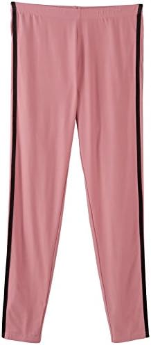 No Comment Juniors Velvet Side Stripe Leggings X-Large Pink/Black