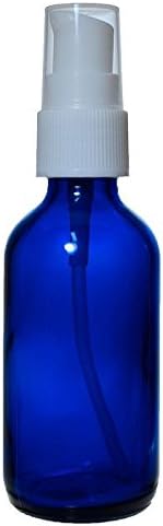 (12 Pack) 2 oz. Cobalt Boston Round with White Cream Pump (20/400)