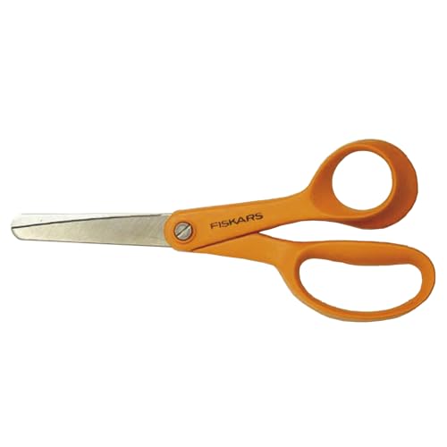 Fiskars Forbici per bambini, A partire da 6 anni, Lunghezza: 13 cm, Per destrorsi, Lama in acciaio inossidabile/Impugnature in plastica, Arancione, Classic, 1005166