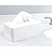 mDesign Facial Tissue Box Cover/Holder for Bathroom Vanity Countertops, White